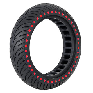 安力巨8.5寸小米电动车滑板车轮胎M365Pro\/Pro2彩色内蜂窝实心防滑外胎 波点蜂窝红色款+撬棍（一个装）