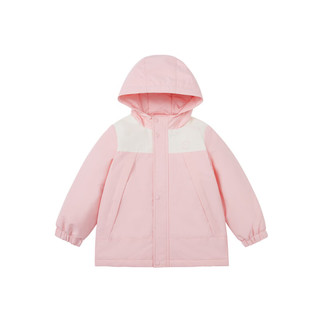 森马（Semir）童装儿童棉服20撞色拼接洋气上衣男童女童外套 粉红60035 100cm