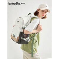 Mr.ace Homme 时光信箱创意双肩包女书包初中学生大容量电脑背包男 灰