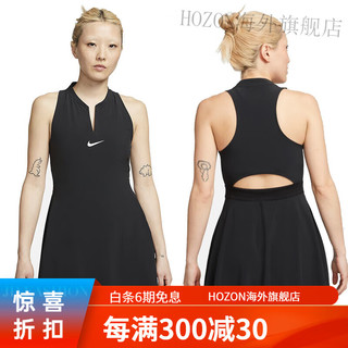 nike耐克网球服女23年夏季法网科维托娃运动无袖连衣裙DX1428 黑色 有口袋 XS