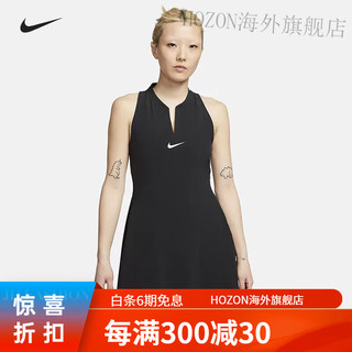 nike耐克网球服女23年夏季法网科维托娃运动无袖连衣裙DX1428 黑色 有口袋 XS