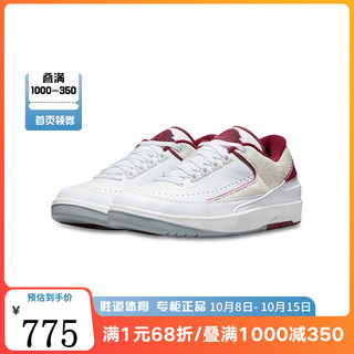 NIKE 耐克 AIR JORDAN 正代系列 Air Jordan 2 Retro Low 男子篮球鞋 DV9956-103 白色/樱桃木红/浅铁灰 42