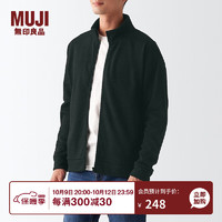 无印良品 MUJI 男式 针织抓绒 立领夹克 ABJ14A2A 柔软摇粒绒外套 黑色 L