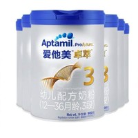 Aptamil 爱他美 婴幼儿牛奶粉（3段）爱他美白金3段900g×6罐3段