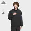 adidas 阿迪达斯 轻运动男防晒UPF 50+宽松夹克外套IP4951 黑色/白 A/2XL