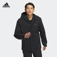 adidas阿迪达斯轻运动男冬季加绒运动连帽夹克外套IZ1592 黑色 A/M