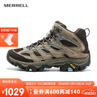 MERRELL 迈乐 户外经典徒步鞋女款MOAB 3 GTX防水中帮透气旅游耐磨防滑登山鞋 J035816米粽 35