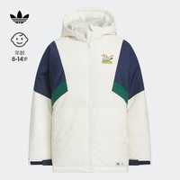 adidas阿迪达斯三叶草小飞象合作男大童600蓬运动保暖羽绒服 汉玉白 134CM