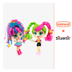 Silverlit 银辉 Sliverlit银辉卷卷魔发女孩儿童精致时尚可变装手工制作玩具礼物
