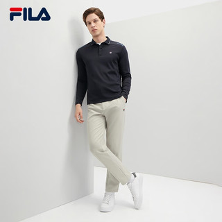 FILA 斐乐男士针织长袖POLO衫基础简约休闲上衣 传奇蓝-NV 180/100A/XL