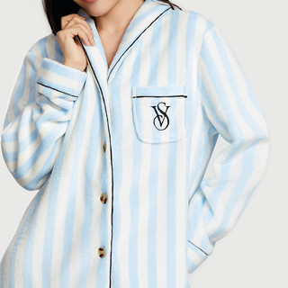 VICTORIA'S SECRET 维多利亚的秘密 宅度假系列 女士睡衣套装 112425055J2K 条纹款 水蓝色 L
