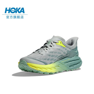 HOKA ONE ONE男女鞋飞速羚羊5越野跑步鞋Speedgoat5网面减震透气 水星灰/灰绿-女 44/280mm