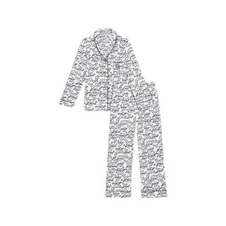 VICTORIA'S SECRET 维多利亚的秘密 宅度假系列 女士睡衣套装 112425055OMK 涂鸦款 黑白色 M