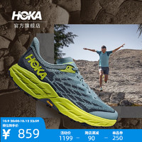 HOKA ONE ONE男女鞋飞速羚羊5越野跑步鞋Speedgoat5网面减震透气 石蓝色/暗柠黄-男（宽版） 41/260mm