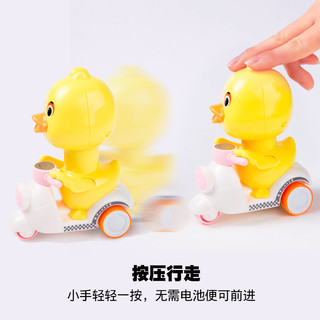 按压式小黄鸭回力男孩宝宝小孩摩托玩具小汽车抖音同款小车儿童