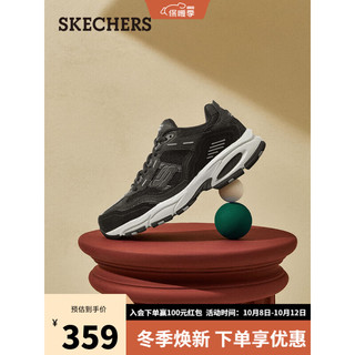 SKECHERS 斯凯奇 2023秋运动鞋厚底增高老爹鞋男休闲鞋237067黑色/炭灰色/BKCC