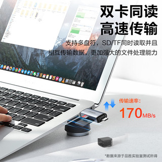 PISEN 品胜 USB/Type-c读卡器3.2高速170MB/s传输SD/TF双卡同读多功能合一OTG手机电脑iPad内存卡读卡器