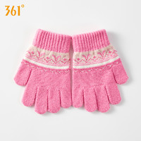 361° 361儿童手套冬季男童手指套秋冬天保暖防风毛线宝宝五指手套女童