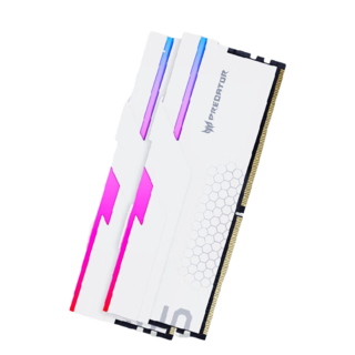 Hermes冰刃系列 DDR5 6400MHz RGB 台式机内存 灯条 白色 32GB 16GBx2 C32