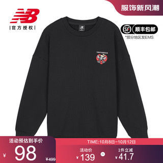 new balance NB女款女针织上衣刺绣logo套头圆领舒适卫衣AWT01181 AWT0336