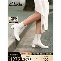 Clarks 其乐 妮雅系列女鞋时尚复古潮流舒适粗跟拉链及踝靴时装靴·