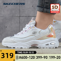 SKECHERS 斯凯奇 女鞋 秋镭射熊猫鞋厚底增高耐磨透气运动鞋轻便休闲鞋 149142-WHT 5/35/220