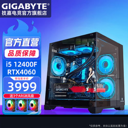 GIGABYTE 技嘉 12代i5 12400F/RTX4060台式电脑主机组装机