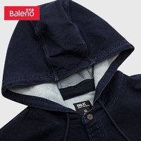 Baleno 班尼路 连帽牛仔布衬衣男街头美式衬衫2023年秋季新品男装衬衫外套