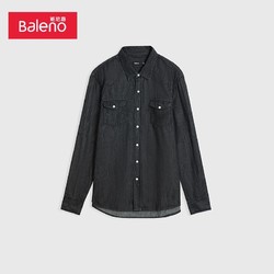 Baleno 班尼路 2023年秋冬新品男装牛仔衫简约穿搭美拉德小众休闲男生长袖