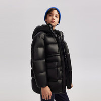 波司登（BOSIDENG）男女童通用一手长保暖修身泡芙外套T30143940DS 黑色8056 130/64体重约44-52斤