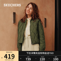 SKECHERS 斯凯奇 2023年秋冬新款短款外套显瘦百搭加绒保暖棉服女装