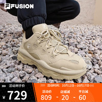 FILA FUSION斐乐女鞋休闲鞋秋冬款老爹鞋男潮鞋QD96厚底鞋 砂色/燕麦色-SO 42