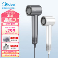 Midea 美的 高速马达吹风机家用吹风筒大功率/高浓度负离子护发/大风力速干/送礼盒装电吹风FG2-钛金灰