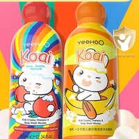 88VIP：YeeHoO 英氏 儿童沐浴露洗发水二合一 350ml*2瓶 桃子香蕉味