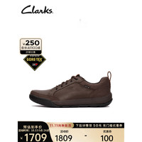 Clarks 其乐 艾什科系列 男士休闲皮鞋 261676487 棕色 39.5