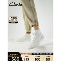Clarks 其乐 女鞋艺动系列时尚潮流高帮鞋休闲运动板鞋小白鞋女 白色 261677614 39.5