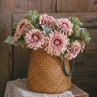 左岸麦田 千层太阳花向日葵仿真花套装 客厅电视柜假花装饰摆件