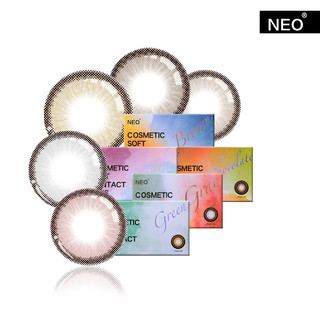 NEO美瞳鎏金系列半年抛4片装小直径自然混血彩色隐形近视眼镜