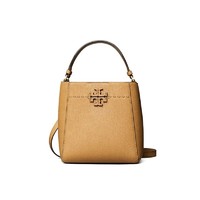 黑卡会员：TORY BURCH TB McGraw Bucket水桶包单肩手提包小号棕色女款74956