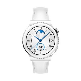 HUAWEI 华为 Watch GT3 Pro 智能手表 43mm 白色真皮表带