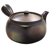 美浓烧 Ichikyu 美浓烧 茶壶 备前风格 日本制造 陶器 约 400 毫升 棕褐色 585-15