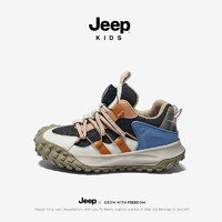 Jeep 吉普 童鞋透气网鞋跑步鞋儿童运动鞋 卡其37