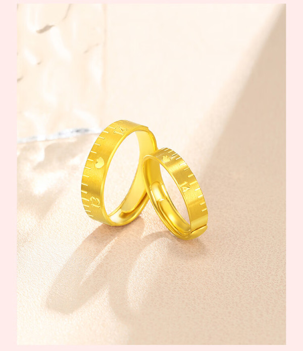 sunfeel赛菲尔黄金戒指足金9999一生一世活口指环订结婚戒男戒约795克