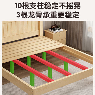 意米之恋 实木床双人床简约单人床主卧经济型床 实木床+床垫 1.5m*2m JS-09