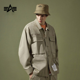 ALPHA INDUSTRIES 男士军风双口袋翻领衬衫 8008LXI