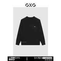 GXG 男装 21年冬季新款商场同款自游系列黑色低领毛衫 黑色 165/S