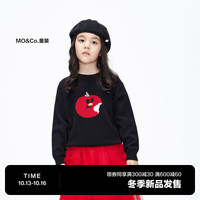 Little MO&CO. 美丽诺羊毛 little moco童装23冬装男女童保暖套头毛衫毛衣 黑色 110/56