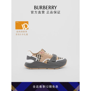 博柏利（BURBERRY）男鞋 Vintage格纹、皮革拼麂皮运动鞋80569191