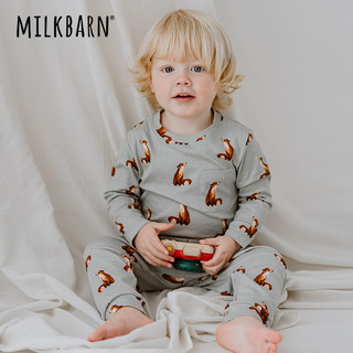 Milkbarn2023儿童长袖套装婴儿纯棉衣服宝宝秋季童装两件套