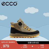 爱步（ECCO）儿童靴子 冬季防滑高帮女童皮鞋 突破761992 豆蔻棕/黑色76199260815 32码
